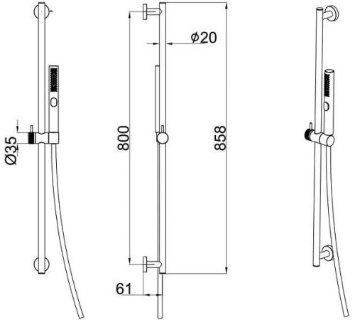 Душевой гарнитур Allen Brau Priority хром 5.31010-00