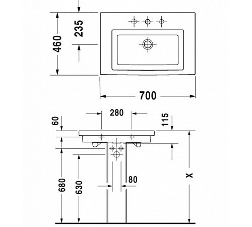 Пьедестал для умывальника Duravit 2nd Floor 0863180000
