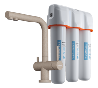 Комплект Omoikiri смеситель Nagano-P и фильтр pure drop Lite бежевый 4055.8028P