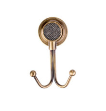 Крючок для ванной двойной Boheme Royal Cristal бронза 10926-BR