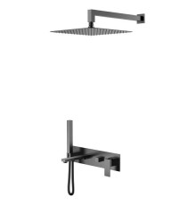 Смеситель для ванны встраиваемый Boheme Qubic 42x18.8x10 см графит матовый 474-GM