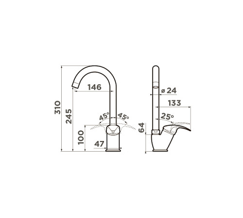 Смеситель для кухни Omoikiri Umi-BL черный 4994270