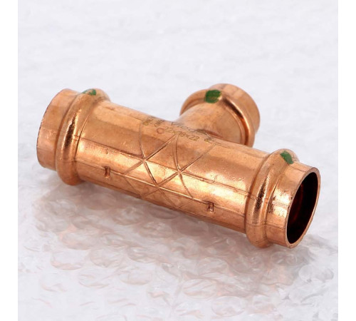 Тройник пресс медный Viega Profipress 22x18x22 мм 291945