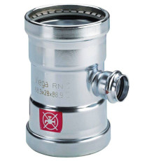 Тройник пресс редукционный Viega Prestabo SC-Contur 76.1х35х76.1 мм оцинкованная сталь 597894