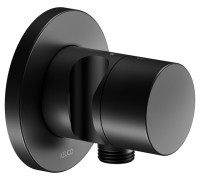 Переключатель на 2 потребителя Keuco IXMO Pure с выводом для шланга и держателем лейки чёрный матовый 59556 370201