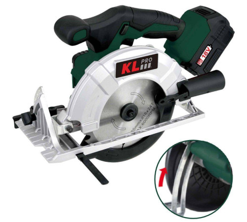 Пила циркулярная аккумуляторная бесщеточная KLpro KLDAT18B-50 18 В 5.0 Ач KLDAT18B-50
