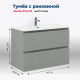 Тумба с раковиной Aquanet Джейн 90 мисти грин раковина Flat 00332533