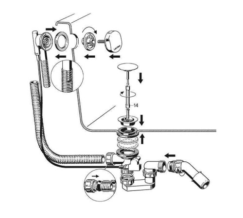 Слив-перелив для ванны Laufen хром 2.9511.0.004.000.1