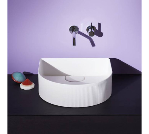 Раковина накладная Laufen Sonar 41x36.5x13 см без отверстия с текстурой белый глянцевый 8.1234.3.000.112.1