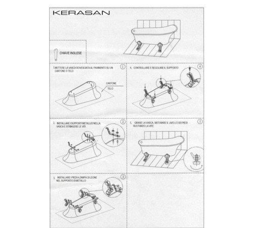 Ванна отдельностоящая Kerasan Retro 170х77 см белая ножки золото 105591