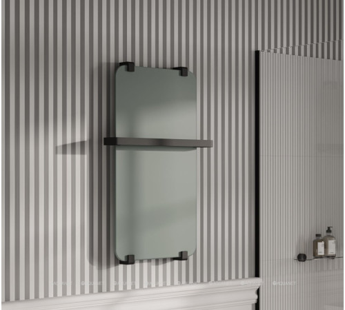 Полотенцесушитель Allen Brau INFINITY 1800х440 мм зеркало с рейлингом 2.0 и креплением черный браш 00325662