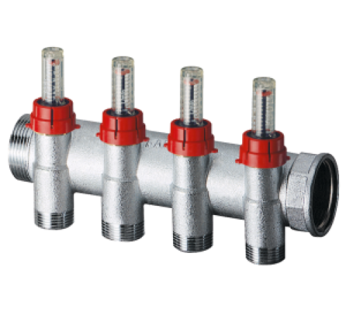 Коллектор запорный FAR 1 ВР-НР с расходомерами 4 отвода M24x19 FK 3970 C104