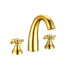 Смеситель для раковины Boheme Tradizionale Oro на 3 отверстия золото глянцевое 297