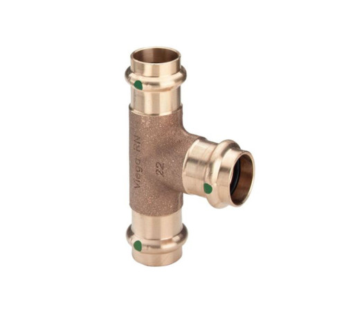 Тройник Viega Sanpress 15x18x15 мм бронза 2218 313647