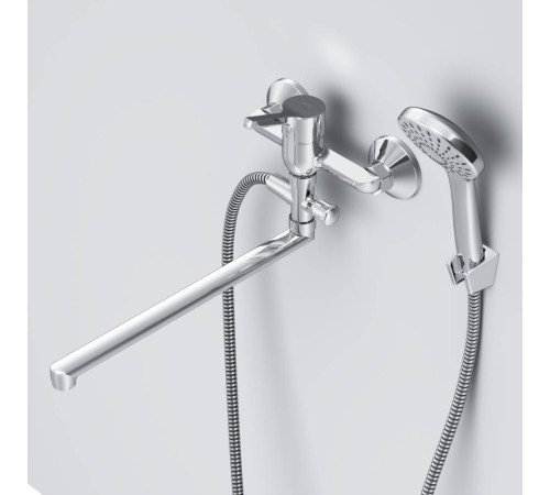 Смеситель для ванны и душа AM.PM X-Joy с длинным изливом и душевым набором F85B90100