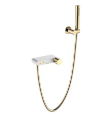 Смеситель для душа Boheme Stick белый/золото 123-WG