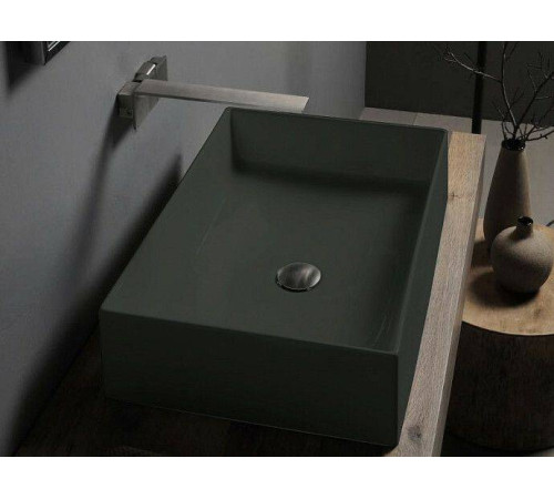 Раковина накладная Scarabeo Teorema 2.0 60x40 см без отверстия для смесителя Ardesia BIOKER 5101/49BK