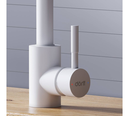 Смеситель для кухни Dorff Logic с вытяжным изливом белый D3007533