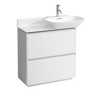 Тумба с раковиной Laufen INO 77х35х78 см напольная 2 ящика белый матовый 8.1330.1.000.104.1 / 4.0300.2.110.260.1