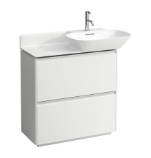 Тумба с раковиной Laufen INO 77х35х78 см напольная 2 ящика белый матовый 8.1330.1.000.104.1 / 4.0300.2.110.260.1