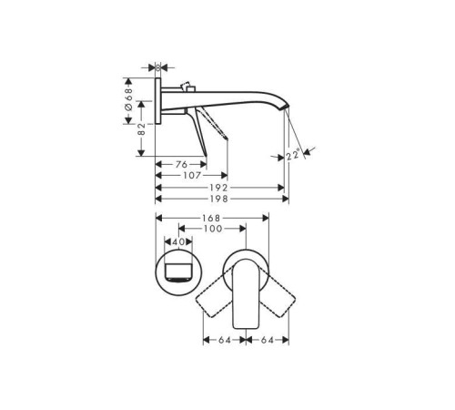 Смеситель для раковины Hansgrohe Vivenis настенный 195 мм хром 75050000