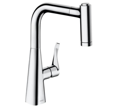 Смеситель для кухни hansgrohe Metris M71 с выдвижным изливом 2 режима хром 73800000