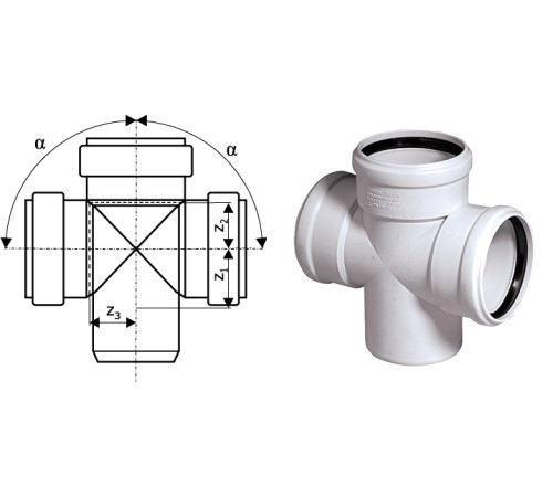 Крестовина одноплоскостная Ostendorf Skolan Safe SKDA 110 мм 87° 335900