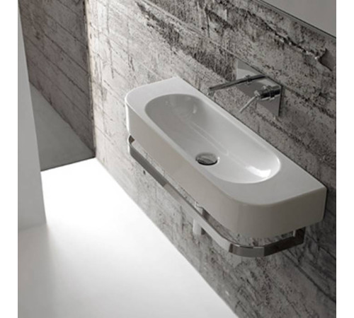 Раковина Globo Forty3 70х27 см без отверстия без перелива белая SCT70.BI*0