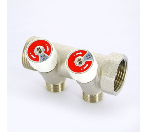 Коллектор никелированный Uni-Fitt 1 НВ 2 выхода 1/2 Н 40 мм 404N4220