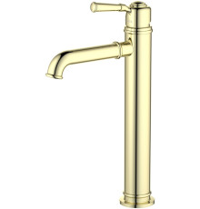 Смеситель для раковины высокий Aquanet КЛАССИК 235 мм без донного клапана полированное золото AQ1504PG