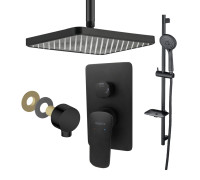 Душевой комплект 4 в 1 Aquatek Вега (AQ1046MB+AQ2071MB+AQ2454MB+AQ2011MB) черный матовый AQ1075MB