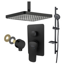 Душевой комплект 4 в 1 Aquatek Вега (AQ1046MB+AQ2071MB+AQ2454MB+AQ2011MB) черный матовый AQ1075MB