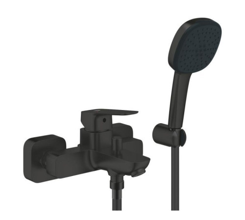 Смеситель для ванны GROHE Cubeo с душевым гарнитуром Tempesta Cube 110 матовый черный 1018142430