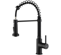 Смеситель для кухни Aquanet Европа профессиональный 2 jet матовый черный AQ1387MB