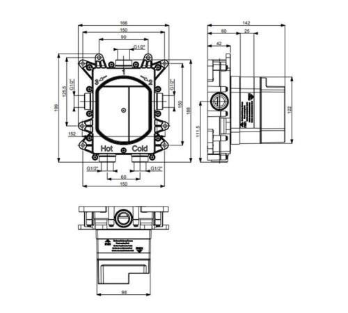 Встраиваемая часть Almar для термостатов и смесителей 1-3 потребителя E134001