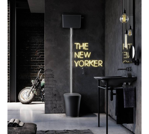 Унитаз напольный Kerasan The New Yorker 60х36.5 см с высоким бачком черный матовый 561831/569131/568031/759290/7593K1