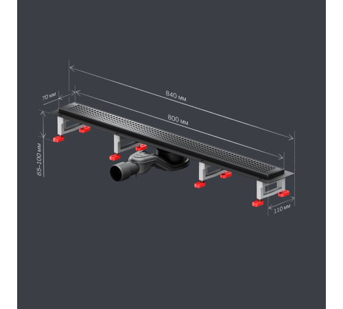 Трап для душа линейный AM.PM Masterflow Cut Gradient 80 см W01SC-P11-080-01BM