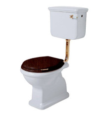 Унитаз напольный SIMAS Lante 38.5х58 см выпуск в пол низкий бачок золото белый LA01bi/LA28Bbi/D23oro