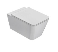 Унитаз подвесной безободковый Globo Stone 52х36 см с сиденьем белый ST022.BI/cr / STS05.BI
