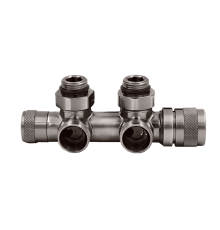 Узел нижнего подключения термостатический Primoclima Armature Lunar угловой левый 1/2 x 3/4 EK никель матовый PCART888AN