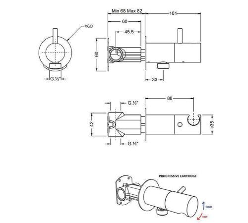 Гигиенический душ CISAL Shower со смесителем и шлангом 120 см хром CV00797521