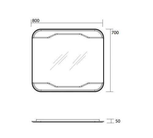 Зеркало Kerasan Waldorf 80х70 см без светильника с выключателем 740701