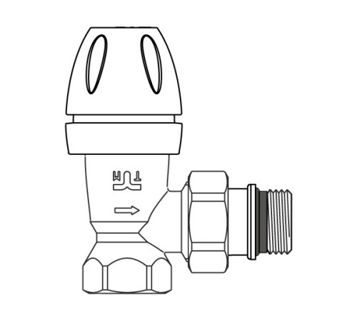 Клапан термостатический Tiemme угловой 1/2 3300026