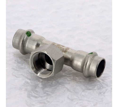 Тройник пресс Sanpress Inox Viega нержавеющая сталь 15х1/2х15 мм ВР 437145