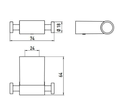 Крючок для ванной двойной emco System2 подвесной хром 3575 001 00