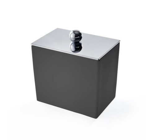 Баночка универсальная 3SC Mood Black 10х10х7 см с крышкой черный матовый хром MN48ASL
