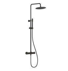 Душевая система с термостатом AQUAMET Ø250 мм черный матовый AQM8006MB