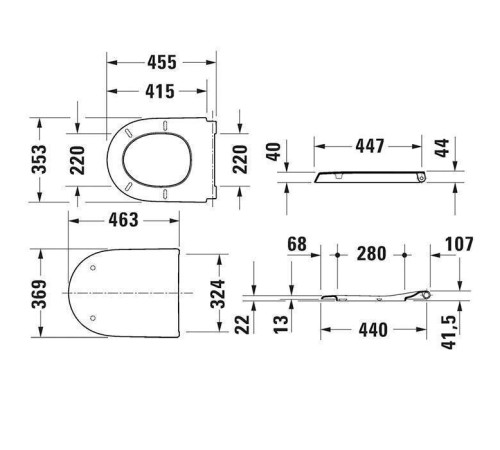 Сиденье для унитаза Duravit Qatego микролифт белое 0026890000