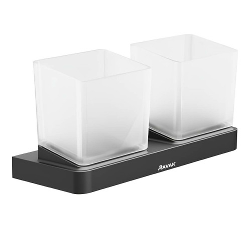 Держатель с двумя стаканами Ravak 10° TD 220.20 черный X07P558