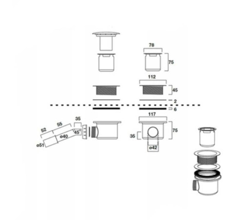 Сифон для душевого поддона Kerasan Retro 90 мм хром 905601